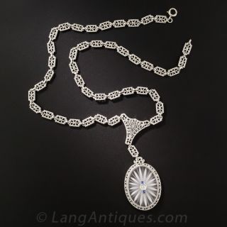 Art Deco Rock Quartz Crystal Necklace 