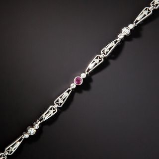  Art Deco Ruby and Diamond Bracelet - 2