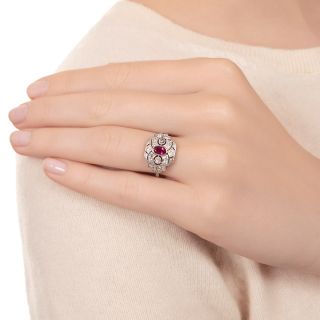 Art Deco Ruby and Diamond Ring