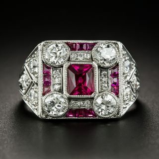 Art Deco Ruby and Diamond Ring, Circa 1925 - 2