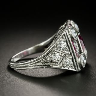 Art Deco Ruby and Diamond Ring, Circa 1925