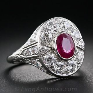 Art Deco Ruby and Diamond Ring