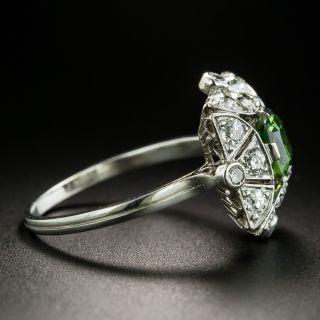 Art Deco Russian .84 Carat Demantoid Garnet and Diamond Ring 