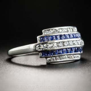 Art Deco Sapphire and Diamond Band Ring