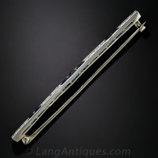 Art Deco Sapphire and Diamond Bar Pin