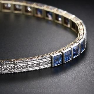 Art Deco Sapphire and Diamond Bracelet