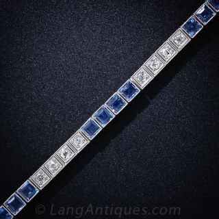 Art Deco Sapphire and Diamond Bracelet