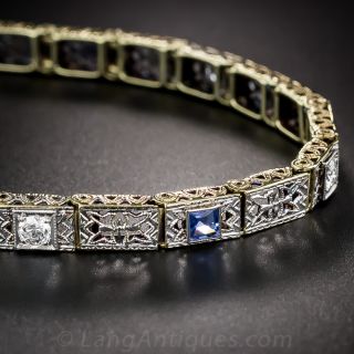 Art Deco Sapphire and Diamond Bracelet