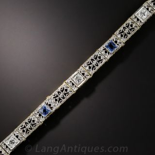 Art Deco Sapphire and Diamond Bracelet