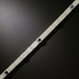 Art Deco Sapphire and Diamond Bracelet - 2