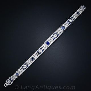 Art Deco Sapphire and Diamond Bracelet