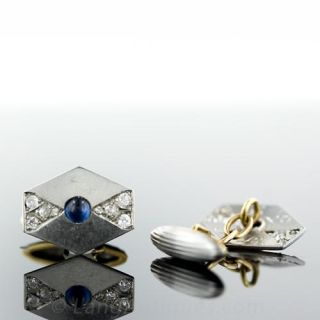 Art Deco Sapphire and Diamond Cufflinks