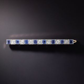 Art Deco Sapphire and Diamond Hair Barette - 1