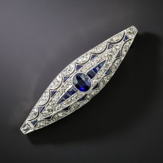 Art Deco Sapphire and Diamond Hair Barrette - 2