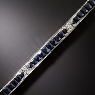 Art Deco Sapphire and Diamond Line Bracelet by Bailey, Banks & Biddle - 3