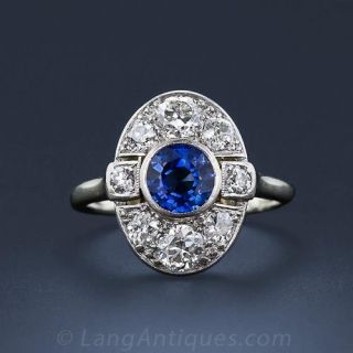 Art Deco Sapphire and Diamond Ring