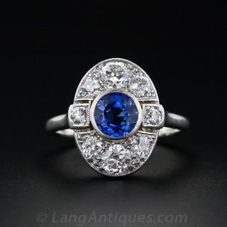 Art Deco Sapphire and Diamond Ring