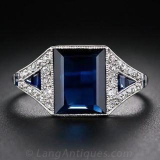 Art Deco Sapphire and Diamond Ring