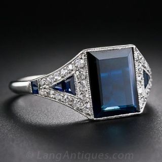 Art Deco Sapphire and Diamond Ring