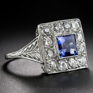 Art Deco Sapphire and Diamond Ring