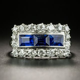 Art Deco Sapphire and  Diamond Ring - 2