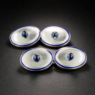 Art Deco Sapphire and Enamel Cufflinks by L.E. Garrigus - 1