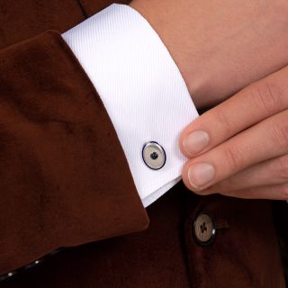 Art Deco Sapphire and Enamel Cufflinks by L.E. Garrigus