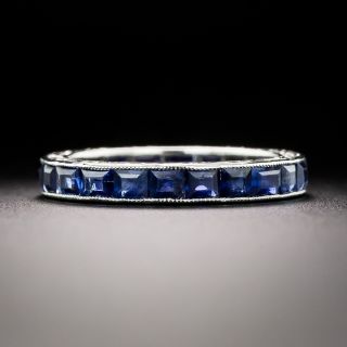 Art Deco Sapphire Eternity Band, Size 4 - 2