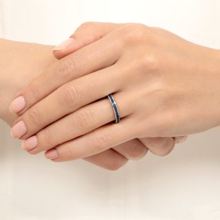 Art Deco Sapphire Eternity Band, Size 5 1/4