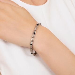 Art Deco Sapphire Filigree Bracelet
