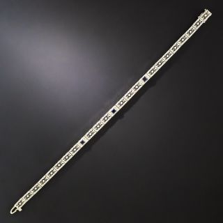 Art Deco Sapphire Filigree Bracelet - 2