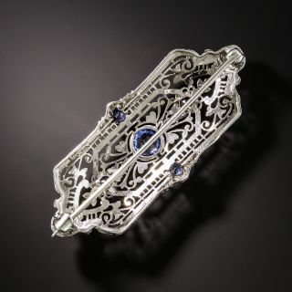 Art Deco Sapphire Filigree Pin