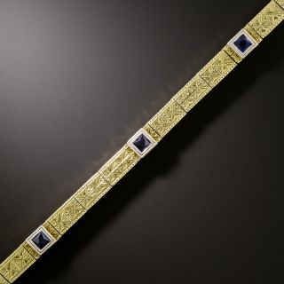 Art Deco Sapphire Link Bracelet - 3