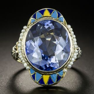 Art Deco Synthetic Sapphire