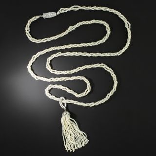 Art Deco Seed Pearl Tassel Sautoir - 2
