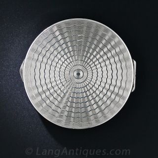 Art Deco Silver Enamel Compact