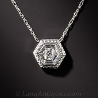 Art Deco Solitaire Diamond Pendant