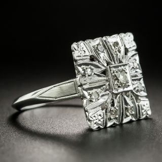Art Deco Square Diamond Dinner Ring