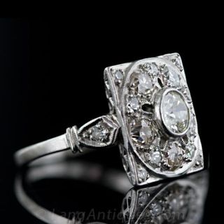 Art Deco Square Top Diamond Ring