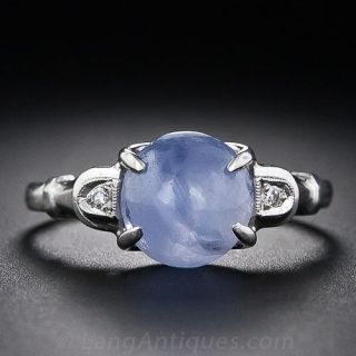Art Deco Star Sapphire and Diamond Ring