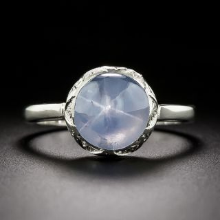 Art Deco Star Sapphire Solitaire Ring - 3