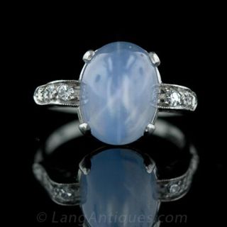 Art Deco Star Sapphire Solitaire Main View 1