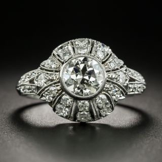 Art Deco-Style 1.00 Carat Diamond Engagement Ring - GIA J SI1 - 1