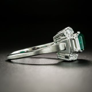 Art Deco Style 1.00 Carat Emerald and Diamond Ring