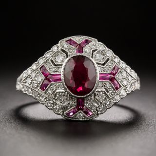 Art Deco-Style 1.00 Carat Ruby and Diamond Ring - 3
