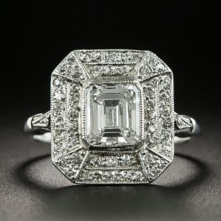 Art Deco Style 1.01 Carat Emerald-Cut Diamond Ring - GIA E SI1 - 2