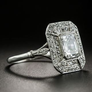 Art Deco Style 1.01 Carat Emerald-Cut Diamond Ring - GIA E SI1