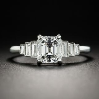 Art Deco Style 1.01 Emerald Cut Diamond Engagement Ring - GIA E VVS1 