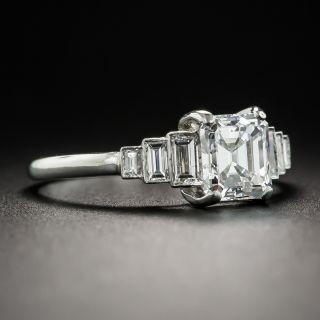 Art Deco Style 1.01 Emerald Cut Diamond Engagement Ring - GIA E VVS1 
