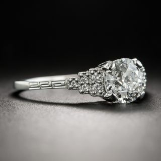 Art Deco Style 1.07 Carat European-Cut Diamond Engagement Ring - GIA G SI1